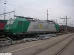 Rail4Chem Eisenbahnverkehrsgesellschaft mbH Die 185 533-7 genoss am 16.4.05 in Muttenz das Wochenende.