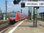 br-612-regioswinger-dbag 612-003 bei der Einfahrt von Worms Hbf, ausnahmsweise Gleis 3.