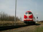 BR 229 Am 06.04.05 fuhr MEG 301 (BR 229) von Lochau mit einem Gipszug in Richtung Buna-Werke.