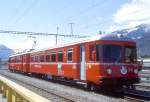 RhB Reserve-Vorortpendelzug am 25.04.1999 in Landquart mit Triebwagen Be 4/4 ...