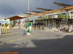 Detailansicht des Bauzustands des Bahnhofsneubaus in R�sselsheim am 08.05.2005, das ...