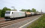 Ein Silberschweif am Horizont! 185 548-5 am 20.05.05 nahe Dresden-Doberitz. ...