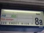 ZUG ENDET HIER?, sollen die Leute das erraten. Keine gro�er ...