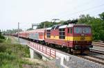 312 014-1 zog am 20.05.05 3 ehemalige Hallberst�dter-Halbgep�ckwagen sowie eine ...