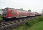 Die RB Sangerhausen-Erfurt Hbf am 17.05.2005 kurz hinter S�mmerda, mal ...
