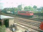 155 079 mit Achterbahn- Transport in Chemnitz  ...