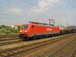 189 001-1 von Railion f�hrt am 24.06.2005 durch Aschaffenburg Hbf. ...