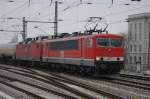 MEG 701 + 601 fuhren am 06.02.2010 mit einem G�terzug ...