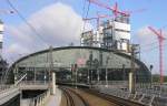 Die Baustelle Berlin Lehrter Hauptbahnhof von der Ostseite am 16.07.2005 ...