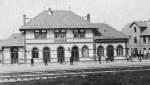 TSB Taunusbahn Bahnhof Usingen von Westen (um 1900), gesehen im Heimatmuseum Usingen, 1. H�lfte der 1980iger Jahre.
