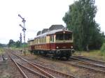 WUMAG-Triebwagen von 1926 und WUMAG-Beiwagen von 1932 bei Ausfahrt aus ...