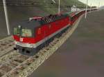 �BB Repaints �BB 1044 mit einem Intercityzug am Arlberg bei Strengen am 6.9.02
