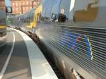 Linx X2000 Ankunft von Linx X2K 2038 am 09.09.2002 von G�teborg C in Kopenhagen H, drei von vier Wagen.