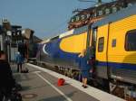 Linx X2000 Ankunft von Linx X2K 2038 am 09.09.2002 von G�teborg C in Kopenhagen H, vordere Triebkopf.