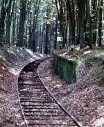 TSB Taunusbahn Anschlu�gleis in unmittelbarer N�he des Eingangs zum Bunkergel�nde des Mun-Lagers, 1. H�lfte der 1980iger Jahre.