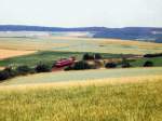 TSB Taunusbahn Schienenbus und Streckenverlauf am Vorsignal von Gr�venwiesbach, 1. H�lfte der 1980iger Jahre.