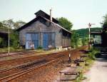 TSB Taunusbahn Lokschuppen in Gr�venwiesbach, 1. H�lfte der 1980iger Jahre.