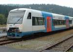RBG Regental Bahnbetriebs-GmbH VT 26 der Regental Bahnbetriebs-GmbH (RBG) am 24.09.2002 im Grenzbahnhof Bayerisch Eisenstein.