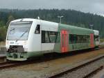 RBG Regental Bahnbetriebs-GmbH VT 23 der Regental Bahnbetriebs-GmbH am 24.09.2002 im Grenzbahnhof Bayerisch Eisenstein.