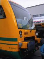 ODEG Ostdeutsche Eisenbahn GmbH 650.51 der Ostdeutsche Eisenbahn GmbH (ODEG) am 29.9.02 auf der InnoTrans Berlin.