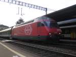 Die Re 460 018-5 ex. SF DRS I stand am ...