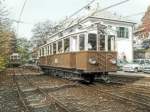 verfremdete-fotos Rittnerbahn,S�dtirol Ausfahrt des 'Alioth' TW 105(1910)am 25.10.05 aus Oberbozen nach Klobenstein.