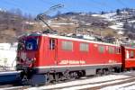 e-loks-ge-4-4-i RhB - Ge 4/4I 603 'BADUS' am 27.02.2000 in K�BLIS - STRECKEN-LOKOMOTIVE - �bernahme 13.08.1947 - SLM3922/MFO/BBC - 1184 KW - Gewicht 48,00t - L�P 12,10m - zul�ssige Geschwindigkeit 80 km/h.
