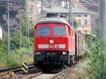 BR 232 mit Zugen 232 371-5 kurz nach verlassen des Bahnhof Stralsund. (mit Fahrtrichtung Rostock) 10.09.2005 