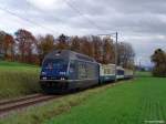 re-465-bls Re 465 018 am 5.11.05 mit einem Sonderzug in Lommiswil