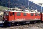 e-loks-ge-4-4-i RhB - Ge 4/4I 605 'SILVRETTA' am 10.05.1994 in DAVOS-PLATZ - STRECKEN-LOKOMOTIVE - �bernahme 12.03.1953 - SLM4080/MFO/BBC - 1184 KW - Gewicht 48,00t - L�P 12,10m - zul�ssige Geschwindigkeit 80 km/h. Hinweis: noch mit Scherenpantografen.
