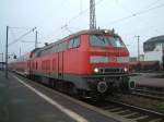 BR 218 Lokportraits 218 420 am 19.11.05 in Hanau Hbf (RE nach Frankfurt Hbf)