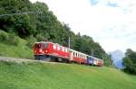 strecke-arosabahn-ch-a RhB SALON-Extrazug f�r GRAUB�NDEN TOURS 3658 von Arosa nach Chur am 30.08.1998 unterhalb St.Peter-Molinis mit E-Lok Ge 4/4I 610 - As 1154 - WRS 3821 - As 1141.
