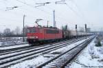 155 024 am 21.1.2006 im Bahnhof Berlin-Sch�nefeld Flughafen  ...