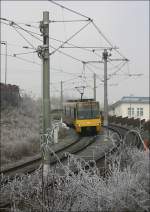 Ein Stadtbahntriebwagen kommt die ...  Gisela, Matthias und Jonas Frey 04.02.2006