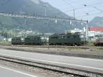 Drei Ae 6/6 warten im Juni 2003 in Sargans/SG auf ...