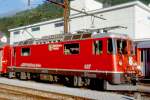 e-loks-ge-4-4-ii RhB - Ge 4/4 II 627 'REICHENAU-TAMINS' am 24.08.1997 in Disentis - Thyristor-Streckenlokomotive - �bernahme 02.08.1984 - SLM5268/BBC - 1700 KW - Gewicht 50,00t - L�P 12,74m - zul�ssige Geschwindigkeit 90 km/h - �2=08.11.1991 - Logo RhB deutsch.
