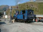 Furka/Schweiz: DFB Lok No.6 HG2/3 beim Wasserfassen in Realp,15.08.00  ...