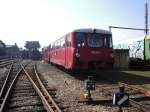 br-771--772-dr-171172-dr-vt-209-ferkeltaxe 772 111 stand mit 2weiteren ferkeltaxen am 8.04.auf dem Gel�nde des Eisenbahnmuseums Hilbersdorf