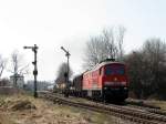 BR 232 mit Zugen 232 668 mit 44817 in Schwindegg (08.04.2006)