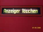 Zuglaufschilder Nachdem der RE in Werder losgefahren war, wollte er pl�tzlich nach 'Anzeiger l�schen' fahren.