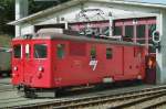 CJ 1000 mm De 4/4 402 vor dem Depot der CJ in Tramelan am 02.05.2006 