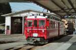 CJ 1000 mm BDe 4/4  641 (ex RhB) mit schwerem Holz - G�terzug bei der Durchfahrt im Bahnhof Tramelan am 02.05.2006