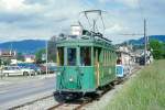 Blonay-Chamby BC Museumsbahn Paradezug 82031 von Vevey nach Weiche-(Chaulin) am 23.05.1999 bei Blonay mit Triebwagen exBStB exBVB Ce 2/2 182 - ex LCD C 21.
