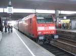 BR 146 Lokportaits Hier ist die 146 003 - 9 im D�sseldorfer HBF. Sie befindet sich an Gleis 15 mit ihrem RE 5 von Emmerich nach Koblenz, �ber Oberhausen, D�sseldorf, K�ln und Bonn. Die Zug enth�lt 5 Doppelstockwagen, die alle f�r Tempo 160 zugelassen sind. Das Bild entstand am 05.06.2006.