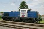 Sonstiges Diesellok 80 85 9770 001-8 BISON der Baufirma Scheuchzer im Bahnhof von Kerzers/FR am 05.06.2006.