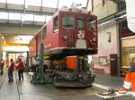 strecke-berninabahn-sm-ti Tag der offenen T�r in Poschiavo.Triebwagen ABe 4/4 No.43 auf dem Hubstand.10.06.06