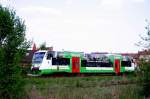 Erfurter Industriebahn EIB VT009 auf der Fahrt Richtung Leinefelde, der Zug hat gerade den B� �ber die B249 �berquert. 