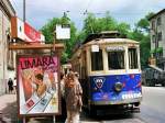 Strasenbahn Porto Tw 131 an der (H) Boavista (6. Mai 1988)