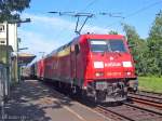 BR 185 Lokportaits 185 207-8  in Doppeltraktion mit 185 075-9 in Wiesbaden-Biebrich am 21. Juli 2006 
