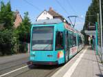 frankfurt-main R-Wagen 019 am 27.06.06 an der Endhaltestelle Schie�h�ttenstra�e in Fechenheim der Linie 11.